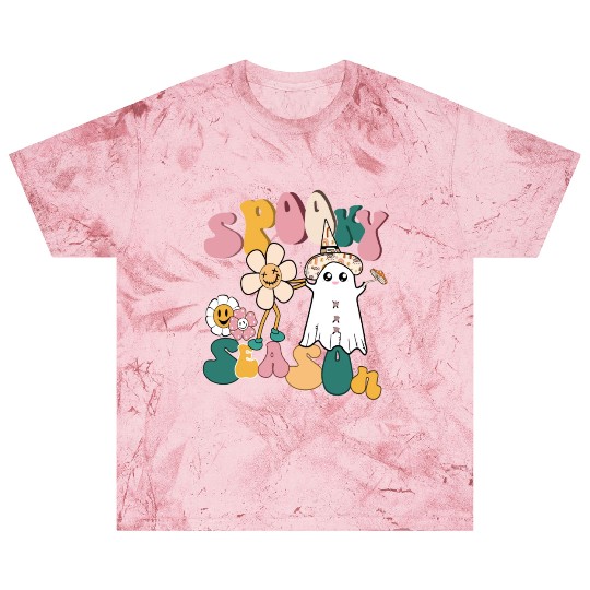 Spooky Season Retro Flowers Halloween Ghost Girls Blast T Shirts