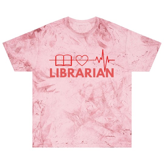 Funny Librarian Heart Beat Art Premium Blast T Shirts