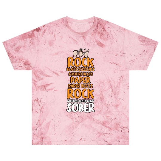 Sobriety Gift for Men or Women Rock Paper Scissors Blast T Shirts