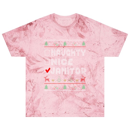 Naughty Nice Janitor, Matching Christmas Group Blast T Shirts