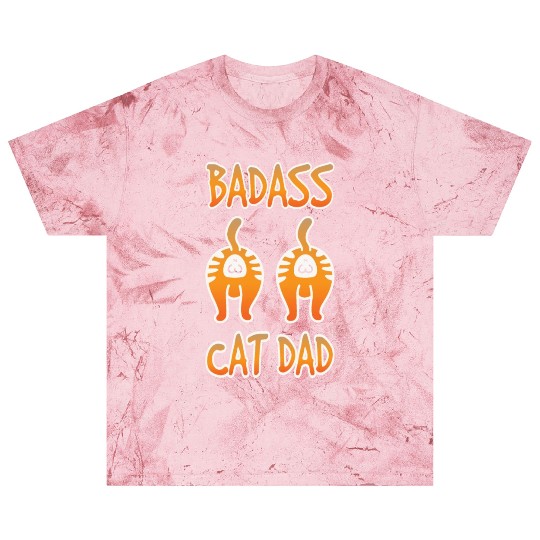Badass Cat Dad Funny Design Blast T Shirts