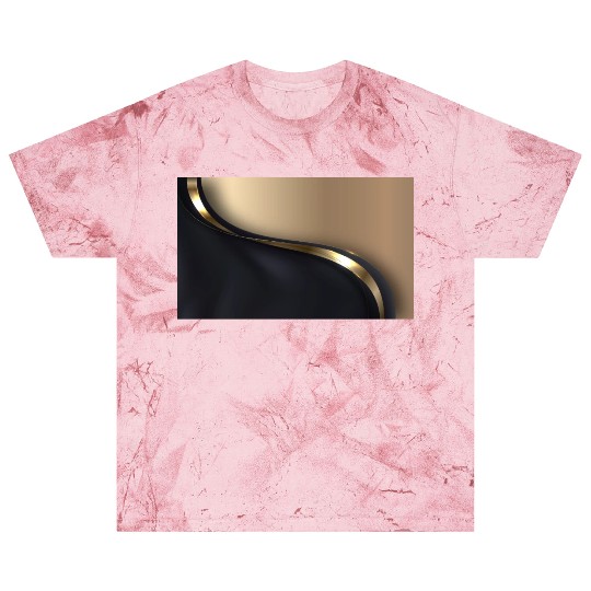 Luxury Elegant Black Gold Wave Blast T Shirts