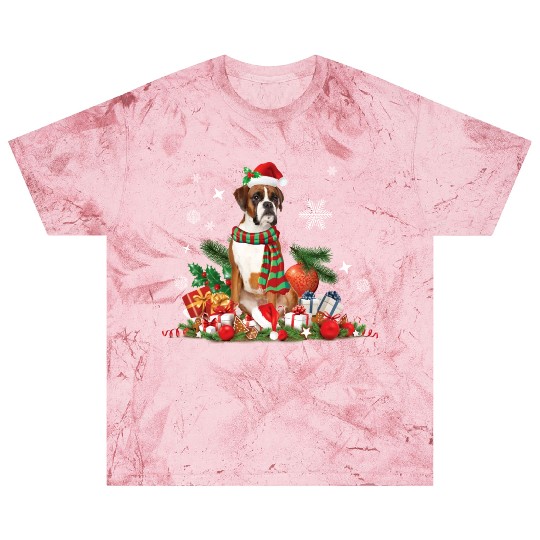 Boxer Dog Christmas themed and Christmas decorated Blast T Shirts