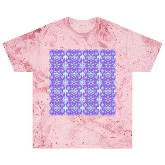 Modern Snowflakes Pattern Purple Blue Blast T Shirts