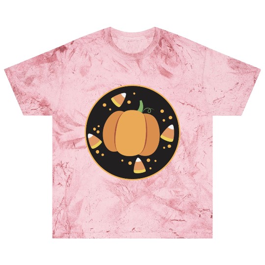 Pumkpin on a circle with candy corn Blast T Shirts