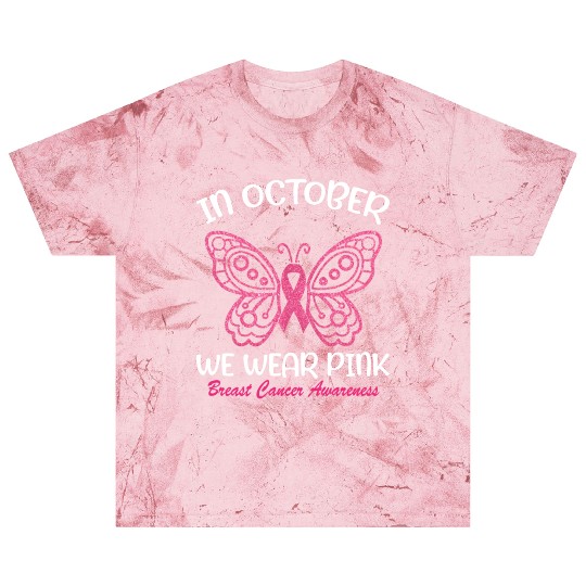 In October We Wear Pink Butterfly Breast Cancer Blast T Shirts