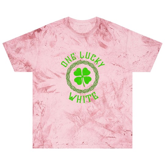 One Lucky White Irish Family Four Leaf Clover Blast T Shirts