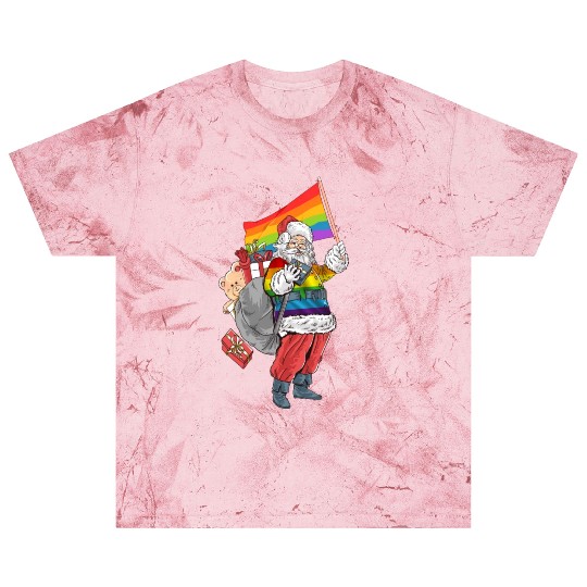 LGBTQ Santa Claus Christmas Rainbow Blast T Shirts