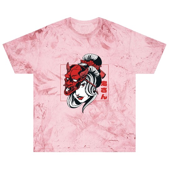 Oni Mask Samurai Demon Girl Japanese Anime Shinobi Blast T Shirts