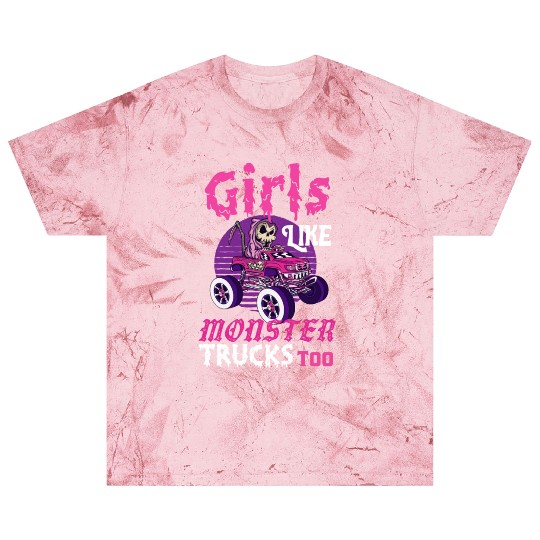 Girls Like Monster Trucks Grim Reaper Halloween Blast T Shirts