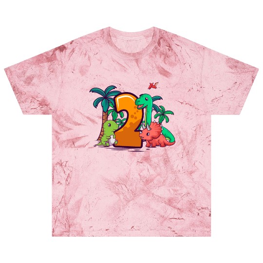 2nd Birthday Trex Triceratops Dinosaur 2 Year Blast T Shirts