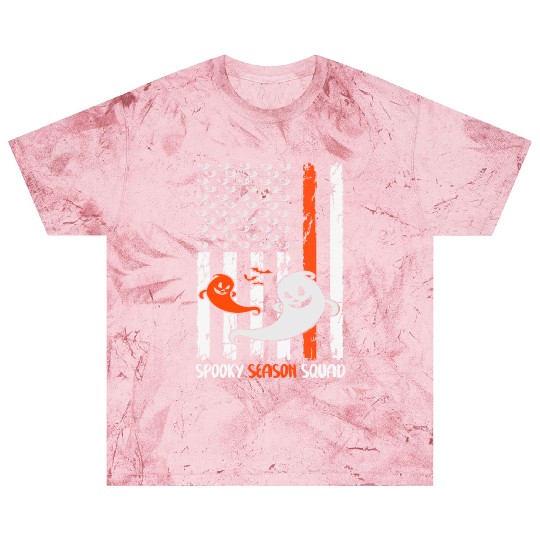 Groovy Halloween Spooky Season Squad US Flag Blast T Shirts