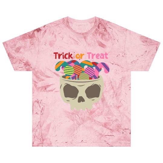 Halloween Trick or Treat scary Skull with Candy Blast T Shirts