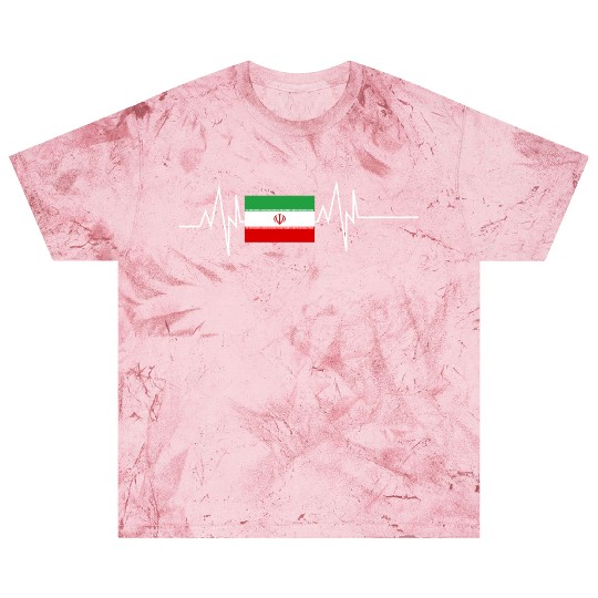 Iran Flag Heartbeat Blast T Shirts