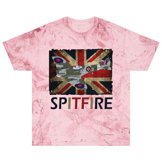 Spitfire WW2 Fighter Aircraft Airplane Union Jack Blast T Shirts