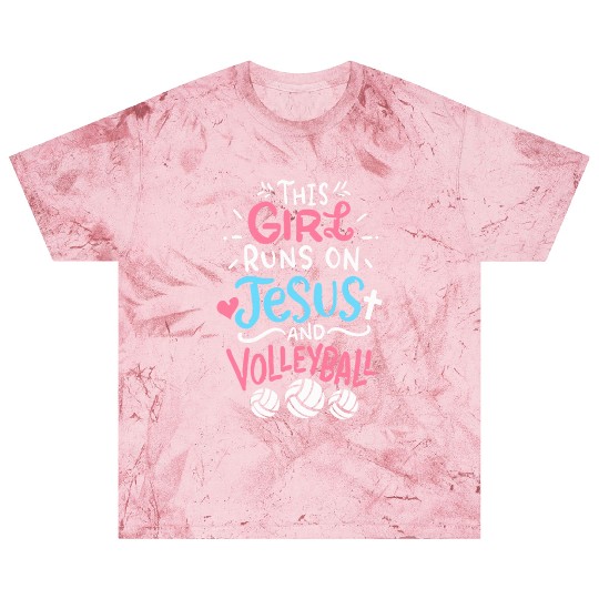 This Girl Runs On Jesus And Volleyball Blast T Shirts