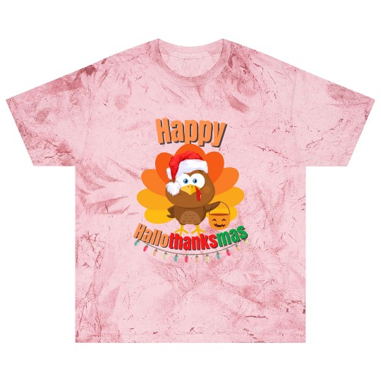 Happy Hallothanksmas Trick or Treat Santa Turkey Blast T Shirts