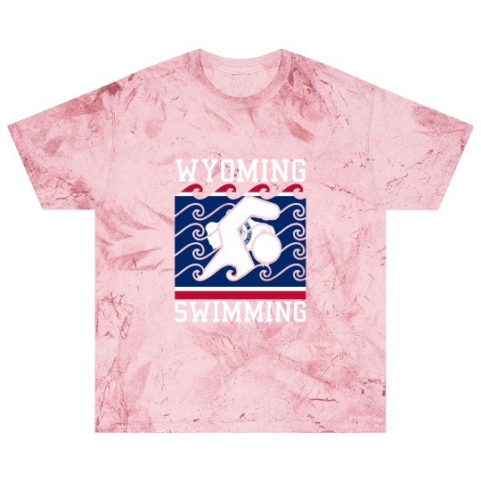 Wyoming Flag Swimming Team Swim Swimmer US State Blast T Shirts