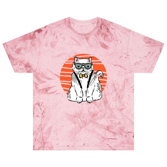 Stylish Nerd Persian Cat Beanie Glasses Tattoo Blast T Shirts