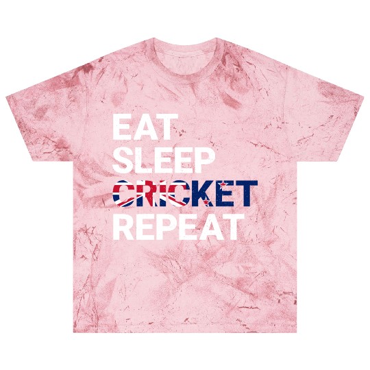 Eat Sleep Cricket Repeat NZ Flag Sports Gift Blast T Shirts