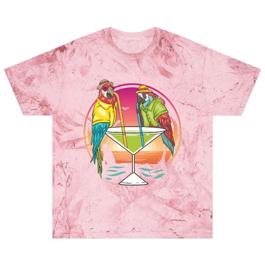 Parrots Drinking Margarita Hawaiian Birds Gift Blast T Shirts