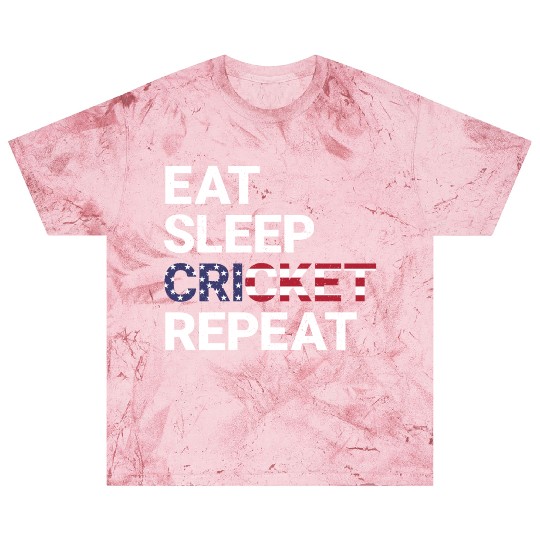 Eat Sleep Cricket Repeat USA Flag Sports Gift Blast T Shirts