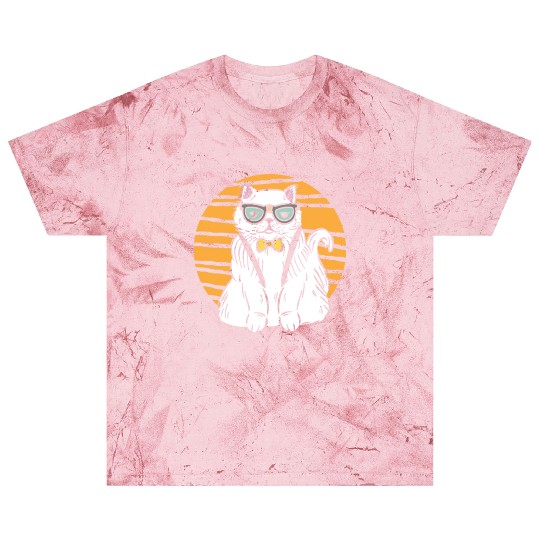 Stylish Nerd Persian Cat Beanie Glasses Tattoo Blast T Shirts