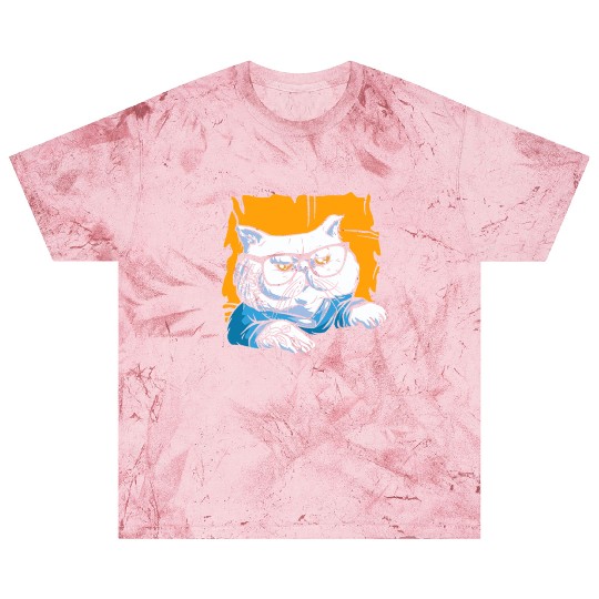 Stylish Nerd Persian Cat Beanie Glasses Tattoo Blast T Shirts