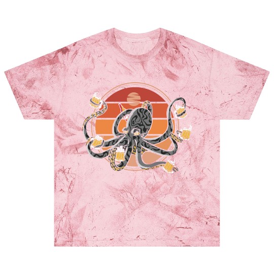 Beer Drinking Octopus Men Beer Lover Blast T Shirts