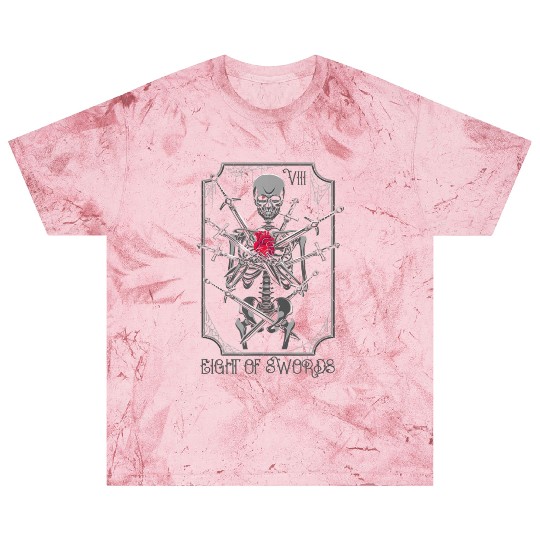 8 of Swords Tarot Card Skeleton Witchy Pagan Blast T Shirts