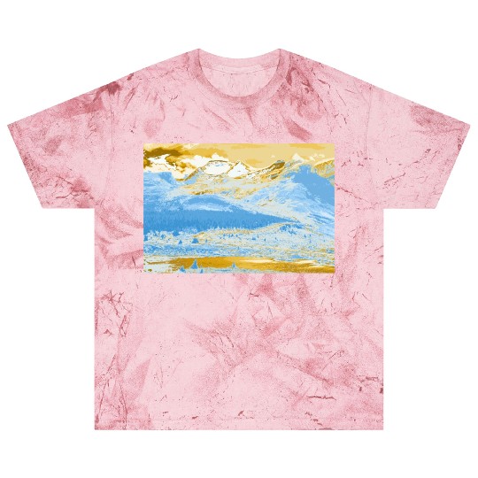 Golden Blue Mountain Lake Blast T Shirts