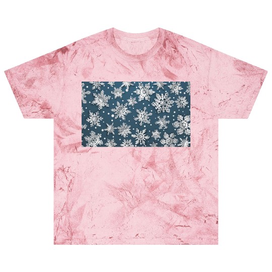 Modern Snowflakes Pattern Blue Blast T Shirts