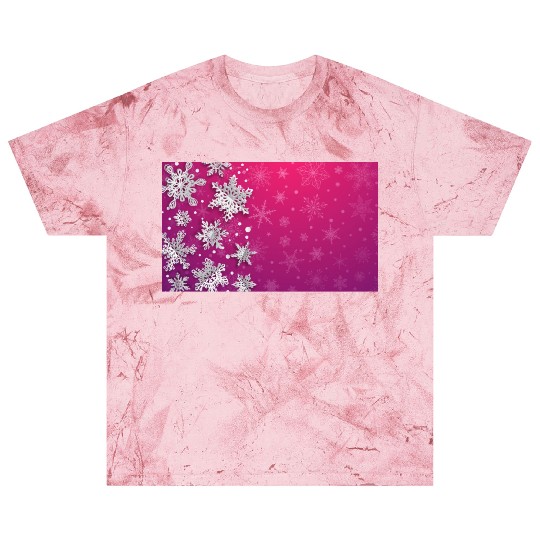 Elegant Christmas Snowflakes Pattern Pink Blast T Shirts