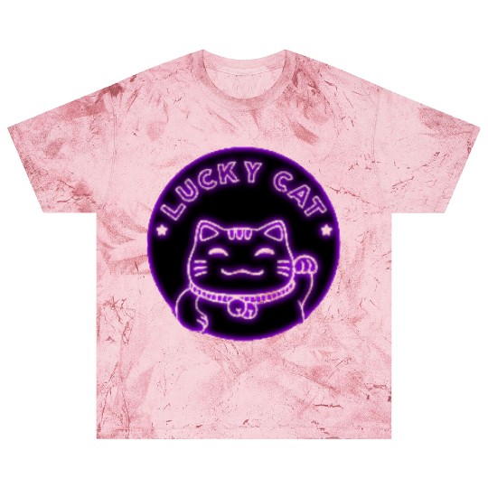 Purple neon lucky cat Blast T Shirts