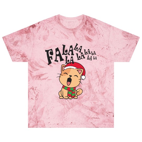 Cute Christmas Cat Singing Fa la la la Song Blast T Shirts