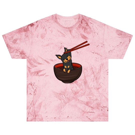 Miniature Pinscher Dipping Noodles Blast T Shirts