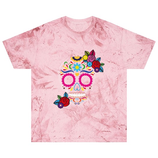 Day of The Dead Colorful Sugar Skull Blast T Shirts