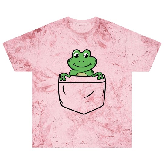 Happy Little Green Frog in the Pocket Funny Animal Blast T Shirts