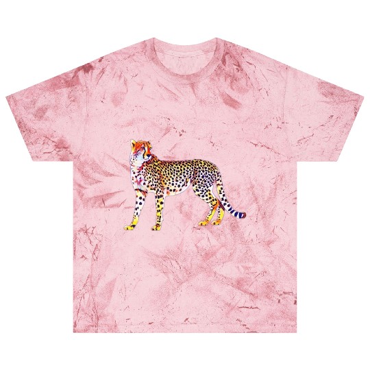 Cheetah Mother with Cubs Motif Predator Cat Animal Blast T Shirts
