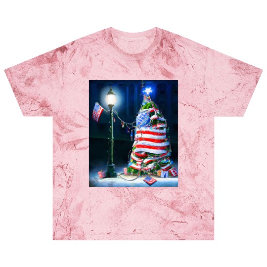 Patriotic Christmas US Flag With Christmas Blast T Shirts