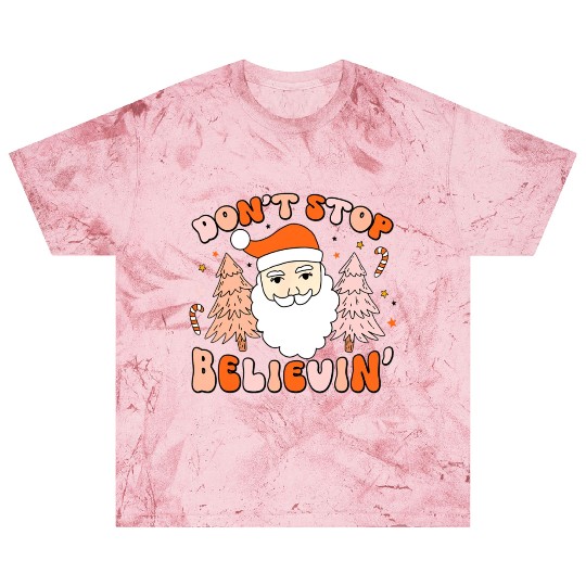 Retro Groovy Don't Stop Believin' Christmas Cute Blast T Shirts