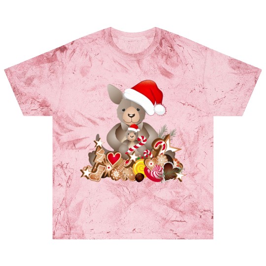 cute kangaroo for christmas with santa hat Blast T Shirts