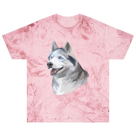 Cute Siberian Husky Dog Watercolor Painting Blast T Shirts