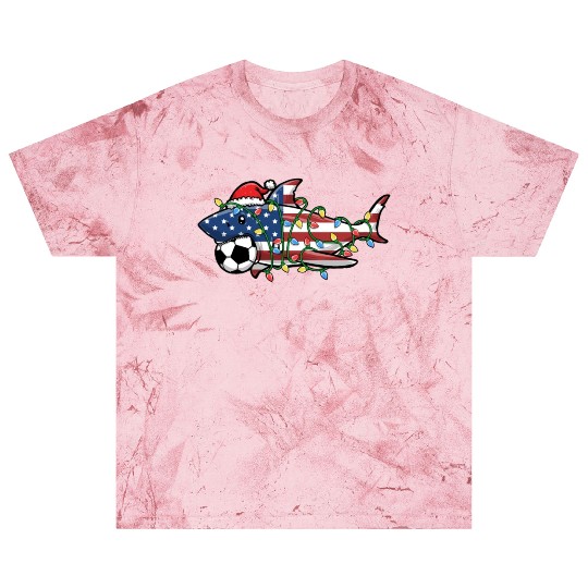 Christmas Blast T Shirts, Santa Shark Soccer Jersey