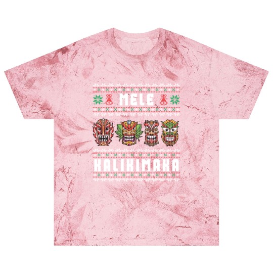 Mele Kalikimaka Hawaii Tiki Funny Ugly Christmas Blast T Shirts