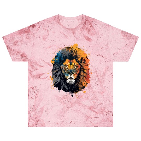 Ink Painting of Lion Head Blast T Shirts