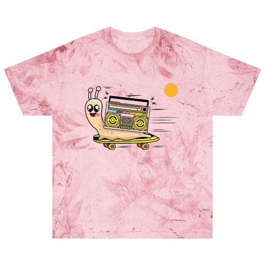 Snail with his skateboard and boombox Blast T Shirts