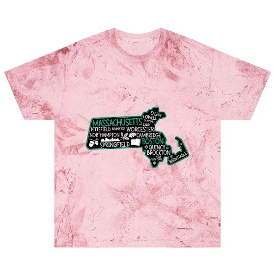 Massachusetts Boston cute map Salem Lowell Lawrenc Blast T Shirts