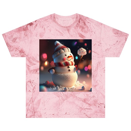 Snowman holding Candy Blast T Shirts
