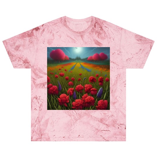 Beautiful Flowers along the Field Road Horizon Blast T Shirts